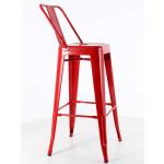 Sırtlı tolix bar sandalyesi kırmızı parlak
