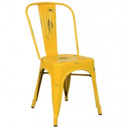 Tolix kolsuz metal sandalye kırmızıTolix sandalye eskitme sarı renk