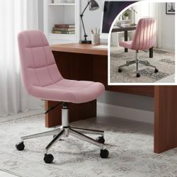 Lucia Çalışma Koltuğu (Krom Ayak ,Pembe Lakos Kumaş)