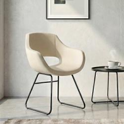 Fiesta Boyalı Transmisyon Ayaklı Misafir ve Bekleme Koltuğu Krem