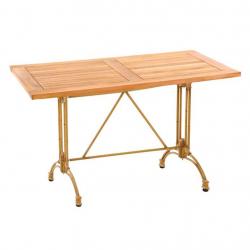 Teak kafeterya masası 140x80 bamboo ayaklı