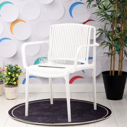 Solis Kollu Plastik Sandalye (Beyaz)
