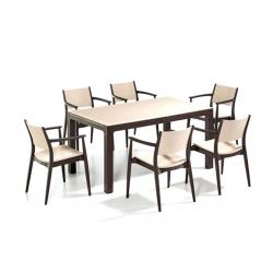 Mavenna Masa sandalye takımı krem-kahve 150x90