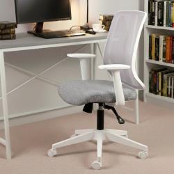 Tokyo Beyaz Plastik Ayaklı Çalışma Ve Ofis Koltuğu (Açık Gri File)