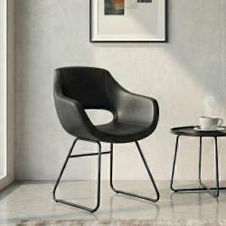 Fiesta Boyalı Transmisyon Ayaklı Misafir ve Bekleme Koltuğu siyah