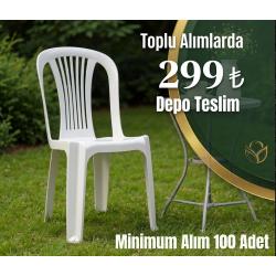 2,5 kg kolsuz plastik sandalye beyaz