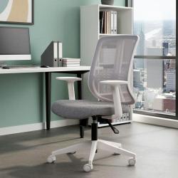 Tokyo Beyaz Plastik Ayaklı Çalışma Ve Ofis Koltuğu (Açık Gri File)