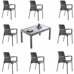 Plastik Sandalye Ve Masa Takımı 05 ( 8+1 )
