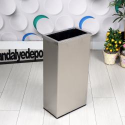 30 Lt Dikdörtgen Çemberli Paslanmaz Çöp Kovası