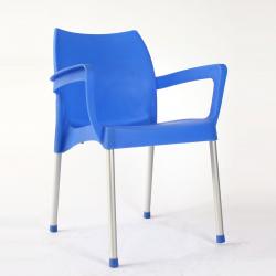 Hira alüminyum ayaklı plastik sandalye mavi