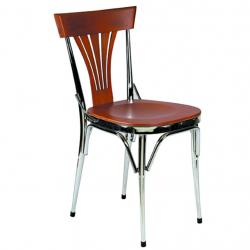 Selçuk metal sandalye ahşap oturaklı