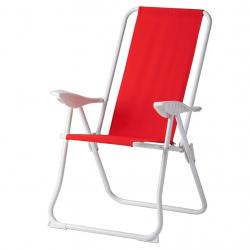 Portatif metal sandalye kırmızı kumaş
