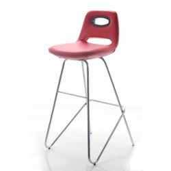 Bolder Eyfel Krom Ayaklı Bar Sandalyesi Kırmızı ( Deri )