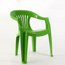 Çubuklu kollu plastik sandalye Yeşil