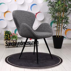 Domas Siyah Metal Ayaklı Sandalye (Patara17 Keten)