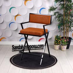 Lang Metal Bar Sandalyesi 65 h (Kahve Nubuk)