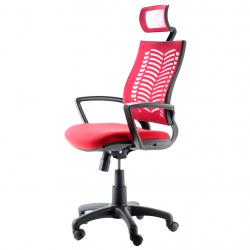 White başlıklı çalışma koltuğu siyah Kırmızı
