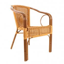 Sedef Alüminyum rattan sandalye bambu görünümlü