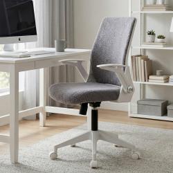 Alis Beyaz Plastik Ayaklı Hareketli Kollu Çalışma Koltuğu Ve Ofis Koltuğu ( Pembe Welsoft Kumaş)