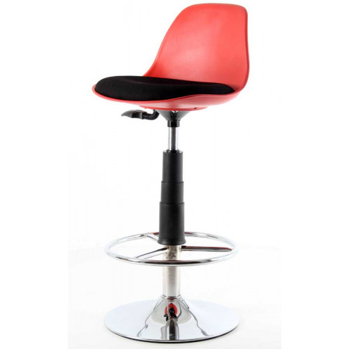 Swella Çemberli Bar Sandalyesi Kırmızı Siyah