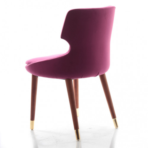 Simge Ceviz Ahşap Ayaklı Prinç Uclu Sandalye (Kumaş 416)