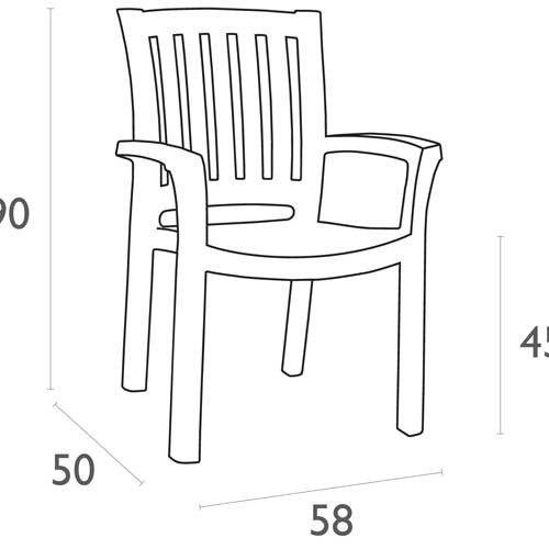Malibu plastik balkon sandalyesi