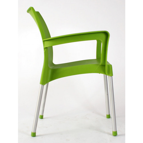 Hira alüminyum ayaklı plastik sandalye yeşil