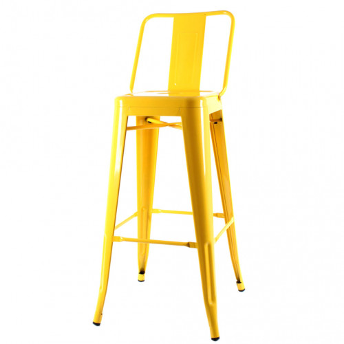 Sırtlı tolix bar sandalyesi sarı parlak