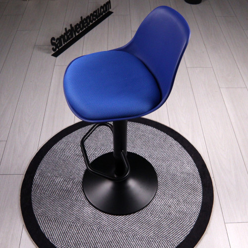 Tesla Siyah Ayaklı Bar Sandalyesi (Mavi)