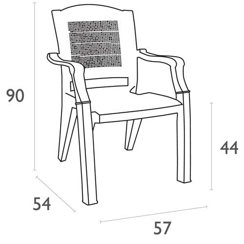 Modern kollu plastik bahçe sandalye