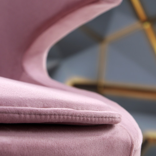 Simge 2 Krom Çalışma Koltuğu (Pembe Kumaş)