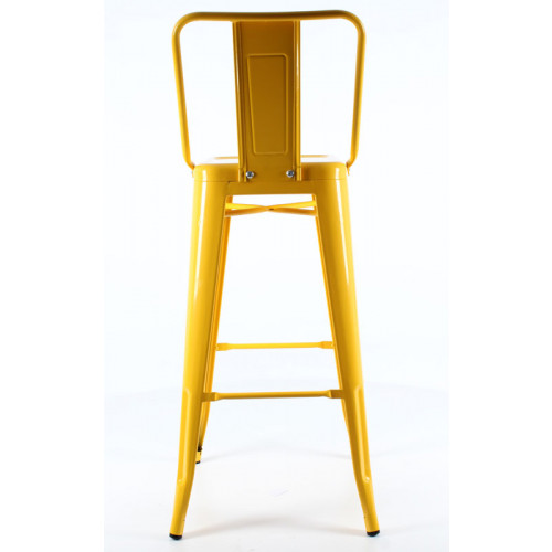 Sırtlı tolix bar sandalyesi sarı parlak