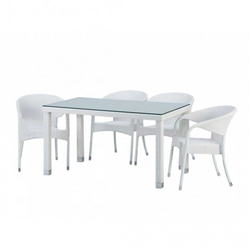 Lily-Tiamo Rattan Masa Sandalye Beyaz