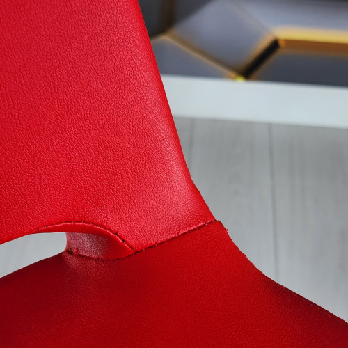 Rasko Bakır Renk Kaplama Bar Sandalyesi (Kırmızı Deri)