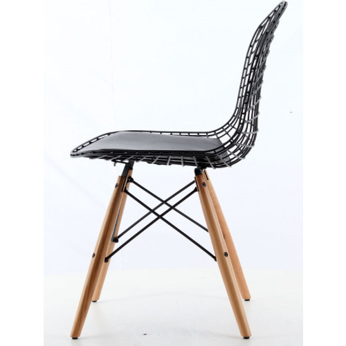 Emeco Ahşap Ayaklı Metal Sandalye Siyah