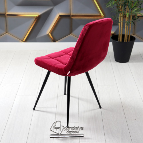 Gabriel 2 Metal Ayaklı Sandalye (Fuşya Kumaş)