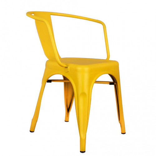 Tolix Kollu Metal Sandalye Sarı