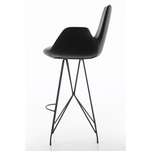 Montera Boyalı Metal Ayaklı Bar Sandalyesi Siyah