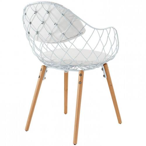 Wire Sepet Örgülü Metal Sandalye (Sınırlı Adet) Beyaz