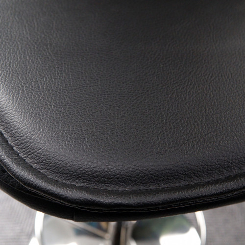 Simge Çemberli Bar Sandalyesi (Siyah Deri)