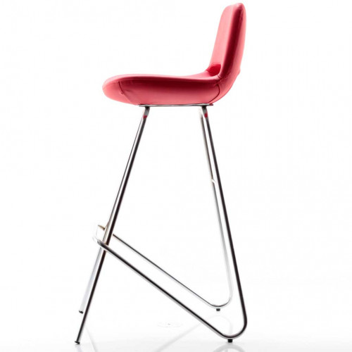 Rasko Eyfel krom ayaklı bar sandalyesi  Kırmızı