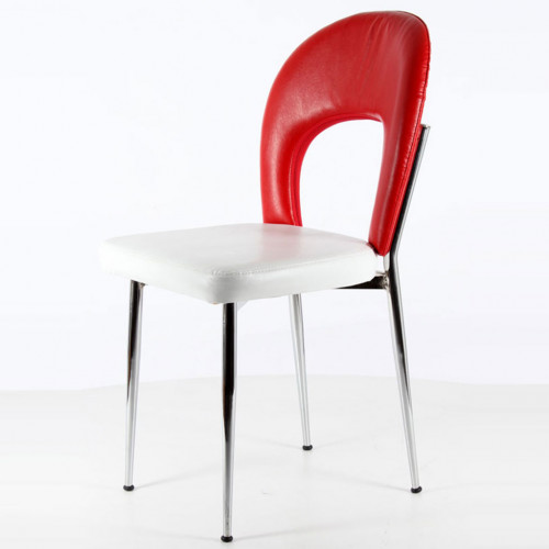 Ay Metal Sandalye Kırmızı Beyaz