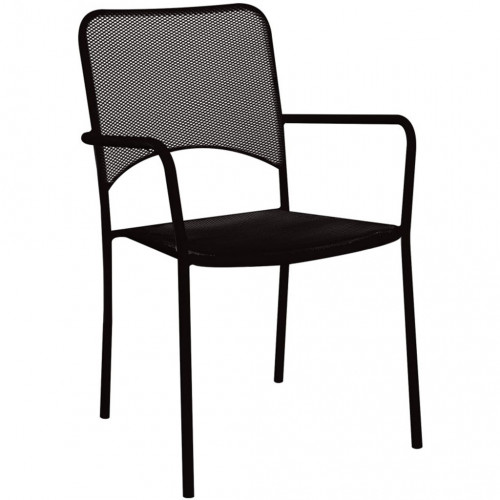 Güneş kollu metal sandalye siyah