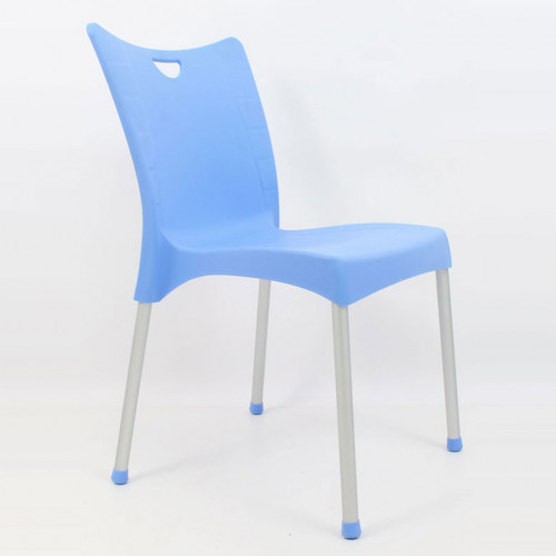 Tuğra kolçaksız plastik sandalye mavi