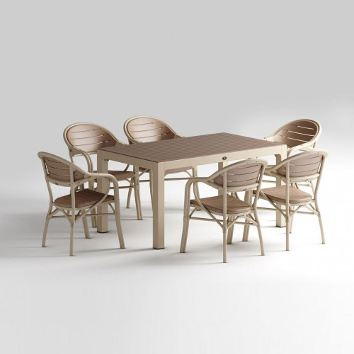 Monreal camlı masa sandalye takımı 150x90