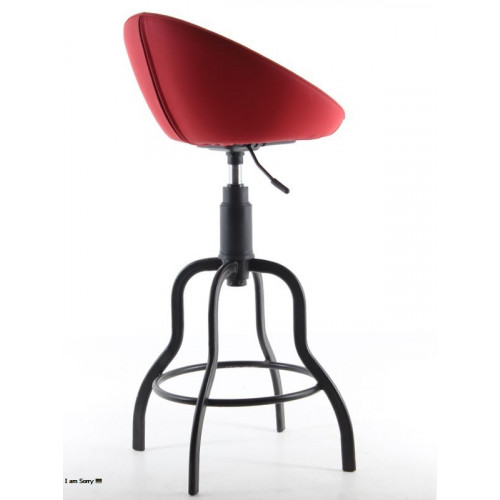 Gloria Boyalı Sosis Ayaklı Bar Sandalyesi Deri Kırmızı