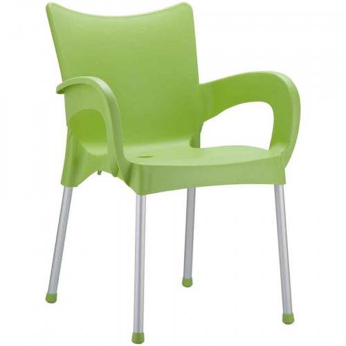 Romeo kollu alüminyum ayaklı plastik sandalye pp