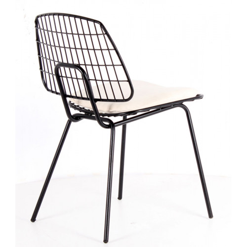 Woven  Metal Sandalye Siyah