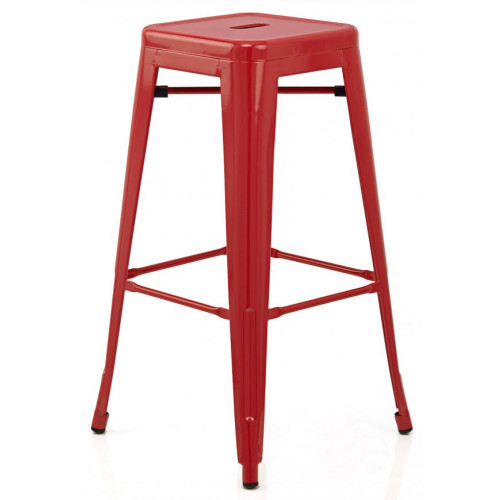 Tolix kırmızı bar sandalyesi 76 cm