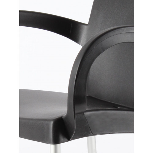 Roma Plastik Sandalye Siyah